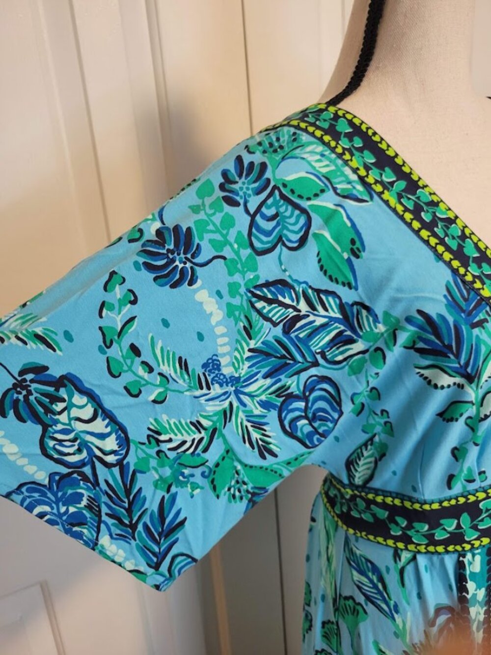 Lilly Pulitzer Ilia Maxi Dress Plan One on You Engin Blue Green Size 8 NWT - Picture 2 of 8